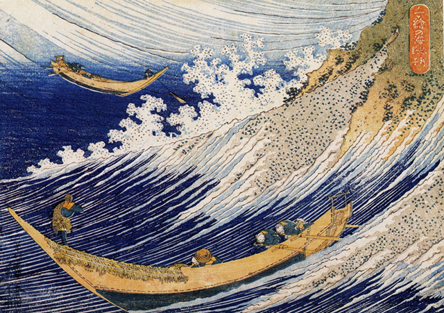 Figura 26. Olas oceánicas, de Katsushika Hokusai.