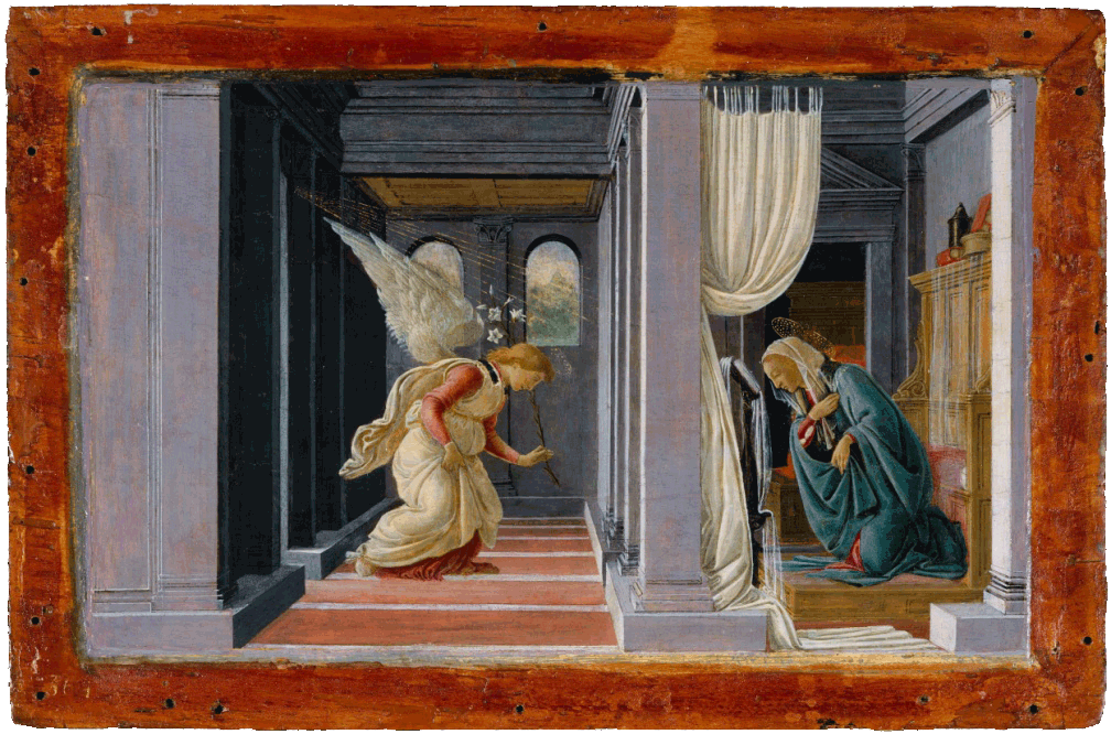 L’anunciació, Botticelli, 1485, Open Access for Scholarly Content (OASC) via Met website.