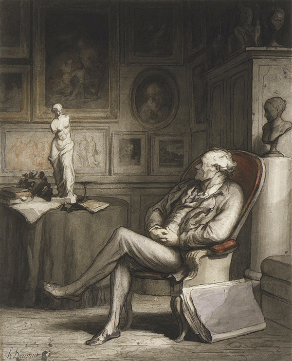 The Connoisseur, Honoré Daumier, ca. 1860-65, Open Access for Scholarly Content (OASC) via Met website.